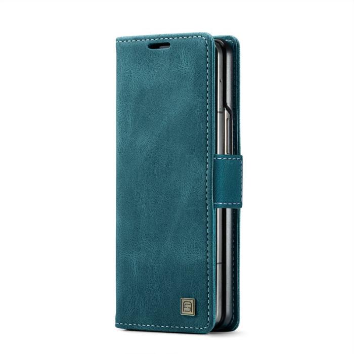 AUTSPACE - AUTSPACE Samsung Galaxy Z Fold6 5G Wallet Fodral Äkta läder - Blå