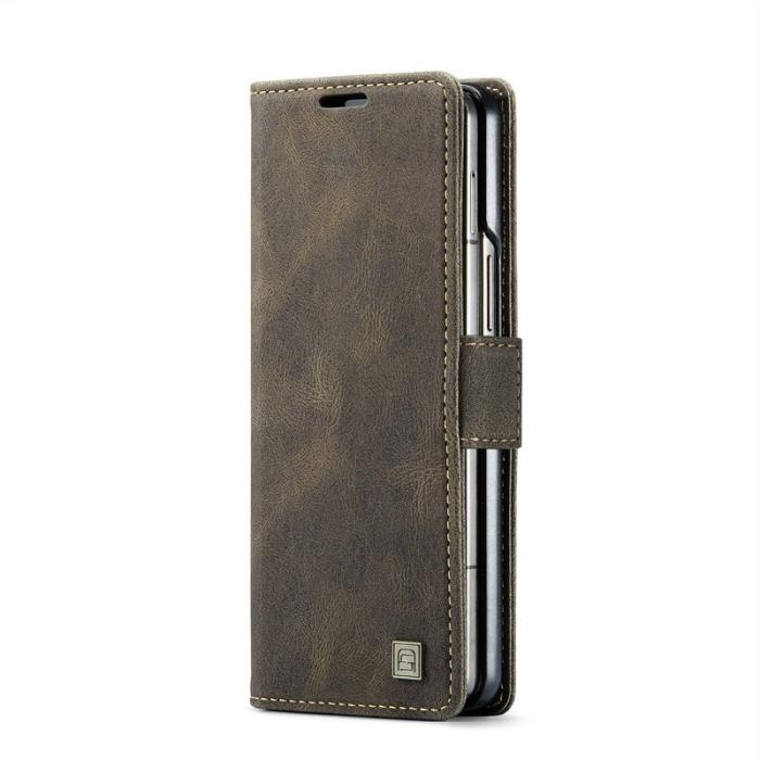 AUTSPACE - AUTSPACE Samsung Galaxy Z Fold6 5G Wallet Fodral Äkta läder - Kaffe