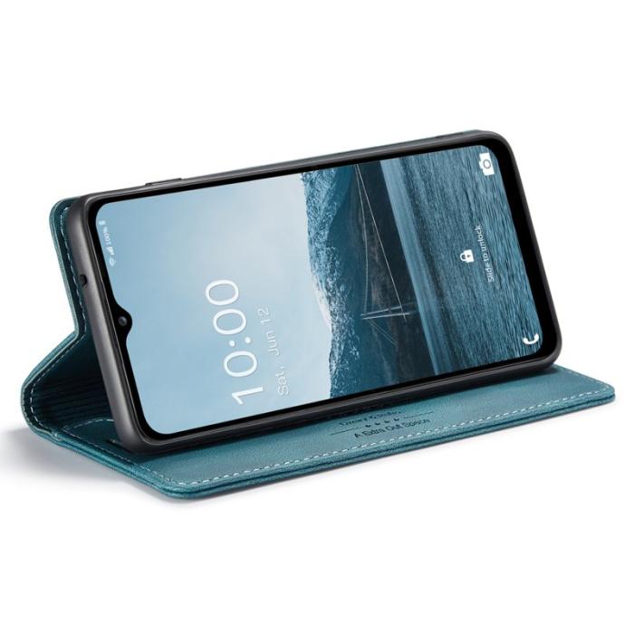 AUTSPACE - AUTSPACE Wallet Fodral för Samsung Galaxy A34 5G - Äkta läder - Blå