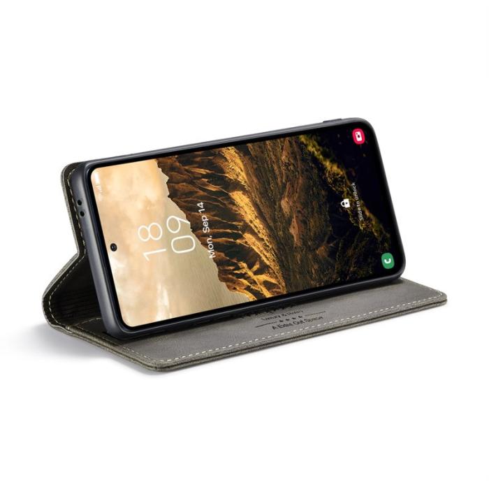 AUTSPACE - AUTSPACE Wallet Fodral för Samsung Galaxy S24+ - Äkta läder - Kaffe