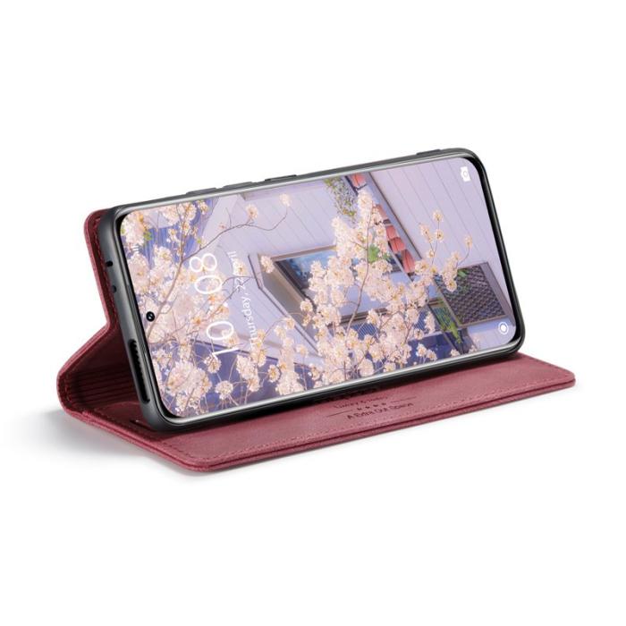 AUTSPACE - AUTSPACE Xiaomi 12S Pro 5G Wallet Fodral Äkta läder - Röd