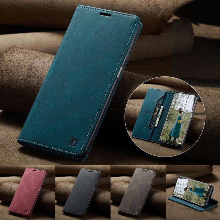 AUTSPACE - AUTSPACE Xiaomi 12X 5G Wallet Fodral Äkta läder - Blå