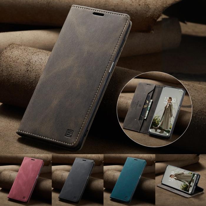 AUTSPACE - AUTSPACE Xiaomi 12X 5G Wallet Fodral Äkta läder - Kaffe