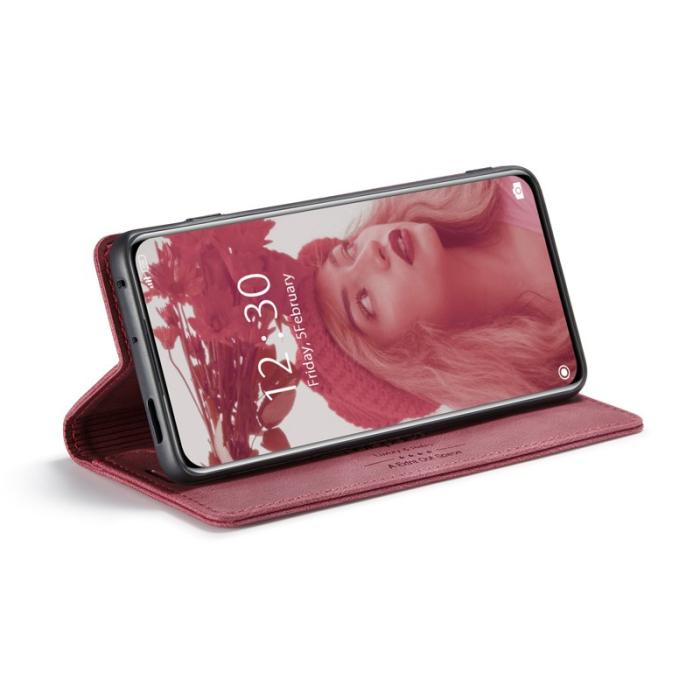 AUTSPACE - AUTSPACE Xiaomi 12X 5G Wallet Fodral Äkta läder - Röd