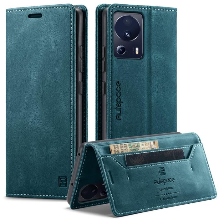 AUTSPACE - AUTSPACE Xiaomi 13 Lite Wallet Fodral Äkta läder - Blå