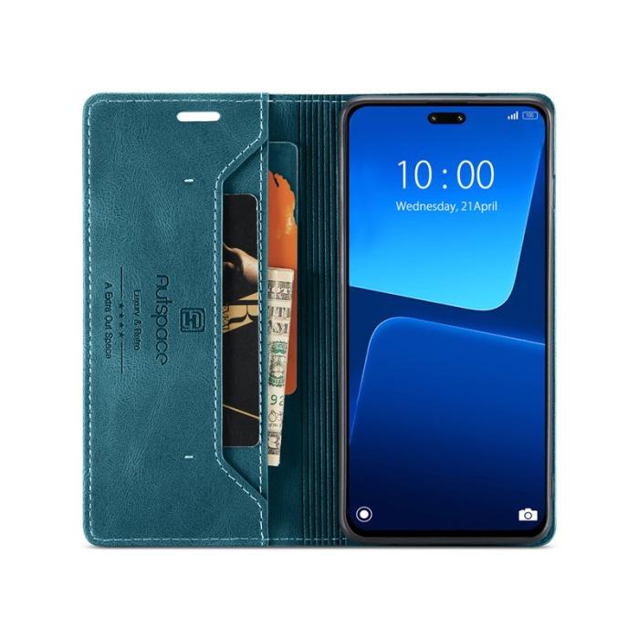 AUTSPACE - AUTSPACE Xiaomi 13 Lite Wallet Fodral Äkta läder - Blå