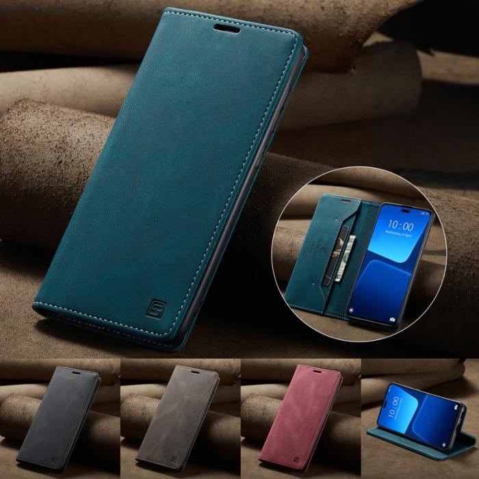 AUTSPACE - AUTSPACE Xiaomi 13 Lite Wallet Fodral Äkta läder - Blå