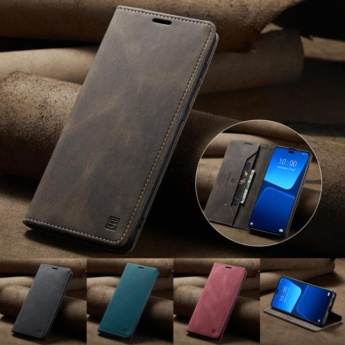 AUTSPACE - AUTSPACE Xiaomi 13 Lite Wallet Fodral Äkta läder - Kaffe