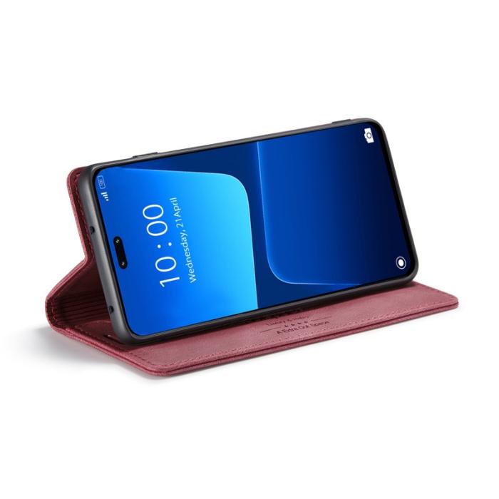 AUTSPACE - AUTSPACE Xiaomi 13 Lite Wallet Fodral Äkta läder - Röd