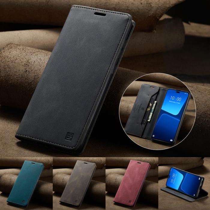 AUTSPACE - AUTSPACE Xiaomi 13 Lite Wallet Fodral Äkta läder - Svart