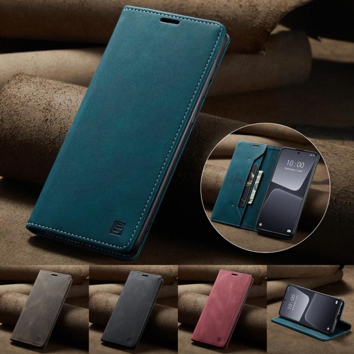 AUTSPACE - AUTSPACE Xiaomi 13 Pro 5G Wallet Fodral Äkta läder - Blå