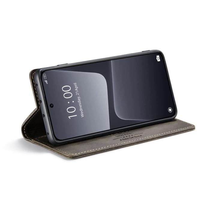 AUTSPACE - AUTSPACE Xiaomi 13 Pro 5G Wallet Fodral Äkta läder - Kaffe