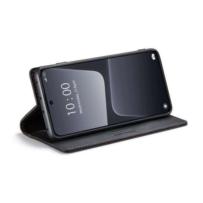 AUTSPACE - AUTSPACE Xiaomi 13 Pro 5G Wallet Fodral Äkta läder - Svart