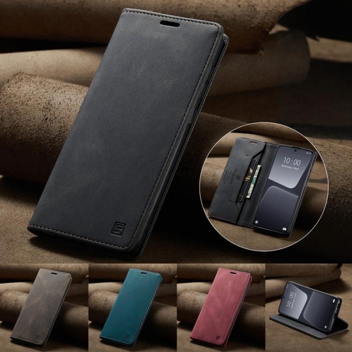 AUTSPACE - AUTSPACE Xiaomi 13 Pro 5G Wallet Fodral Äkta läder - Svart