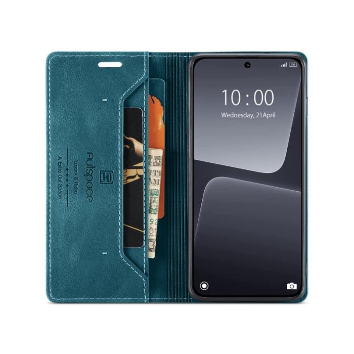 AUTSPACE - AUTSPACE Xiaomi 13 Wallet Fodral Äkta läder - Blå
