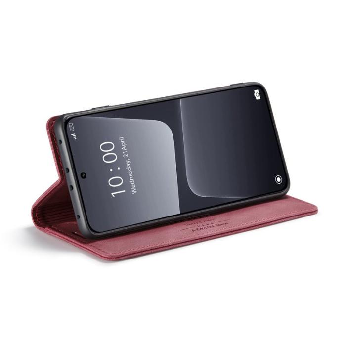 AUTSPACE - AUTSPACE Xiaomi 13 Wallet Fodral Äkta läder - Röd