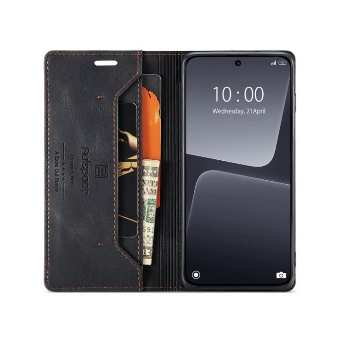AUTSPACE - AUTSPACE Xiaomi 13 Wallet Fodral Äkta läder - Svart