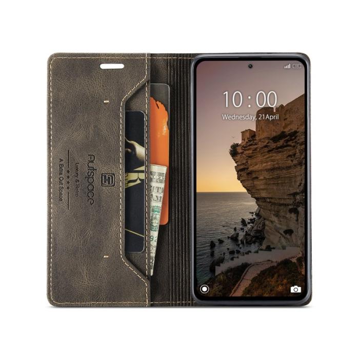 AUTSPACE - AUTSPACE Xiaomi 13T Pro Wallet Fodral Äkta läder - Kaffe