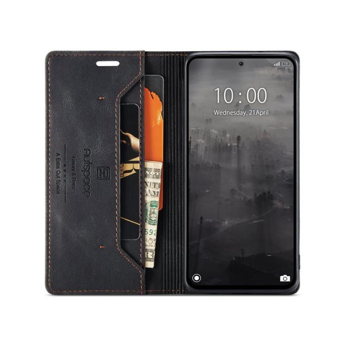 AUTSPACE - AUTSPACE Xiaomi 13T Pro Wallet Fodral Äkta läder - Svart