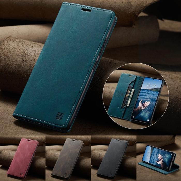 AUTSPACE - AUTSPACE Xiaomi 14 Pro Wallet Fodral Äkta läder - Blå