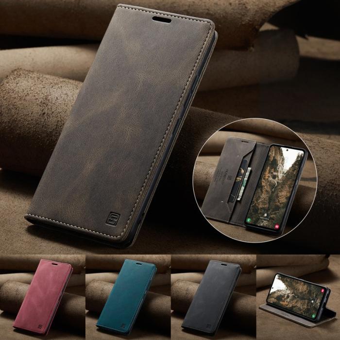 AUTSPACE - AUTSPACE Xiaomi 14 Pro Wallet Fodral Äkta läder - Kaffe