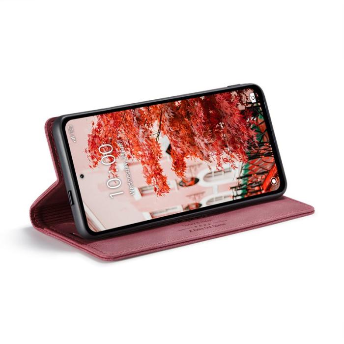 AUTSPACE - AUTSPACE Xiaomi 14 Pro Wallet Fodral Äkta läder - Röd