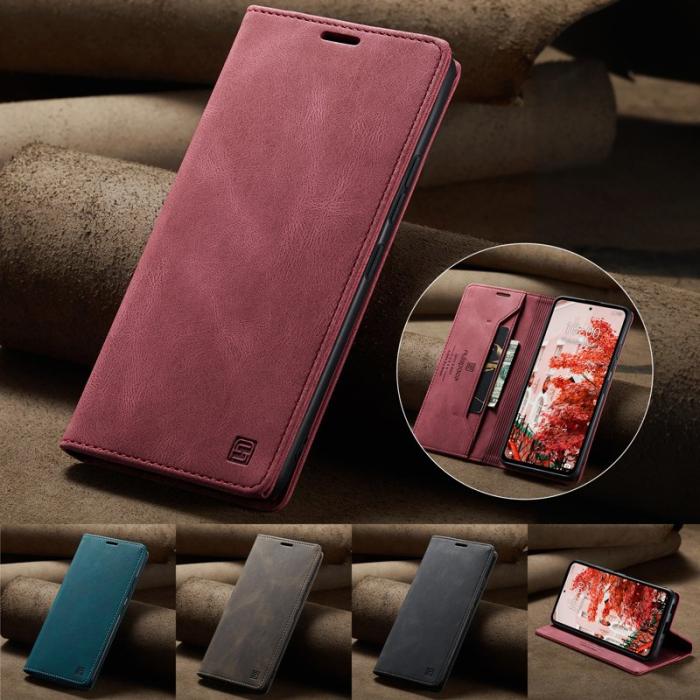 AUTSPACE - AUTSPACE Xiaomi 14 Pro Wallet Fodral Äkta läder - Röd