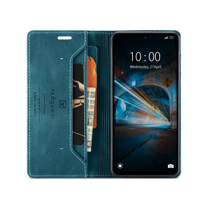 AUTSPACE - AUTSPACE Xiaomi 14 Wallet Fodral Äkta läder - Blå