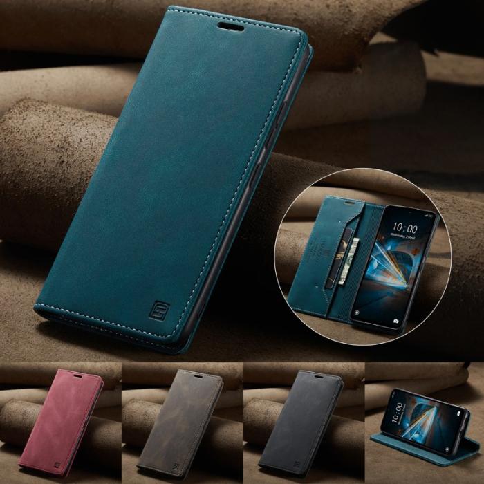 AUTSPACE - AUTSPACE Xiaomi 14 Wallet Fodral Äkta läder - Blå