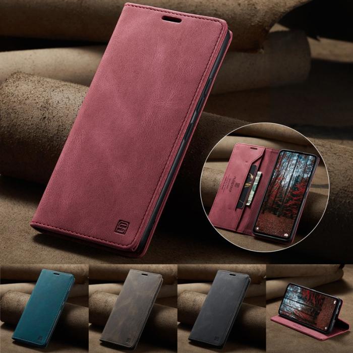 AUTSPACE - AUTSPACE Xiaomi 14 Wallet Fodral Äkta läder - Röd