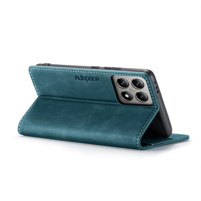 AUTSPACE - AUTSPACE Xiaomi 14T Wallet Fodral Äkta läder - Blå