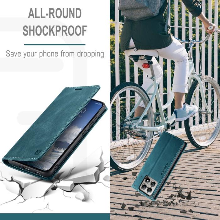 AUTSPACE - AUTSPACE Xiaomi 14T Wallet Fodral Äkta läder - Blå