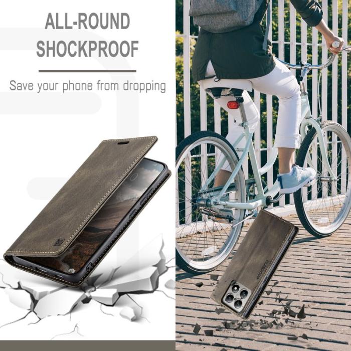 AUTSPACE - AUTSPACE Xiaomi 14T Wallet Fodral Äkta läder - Kaffe