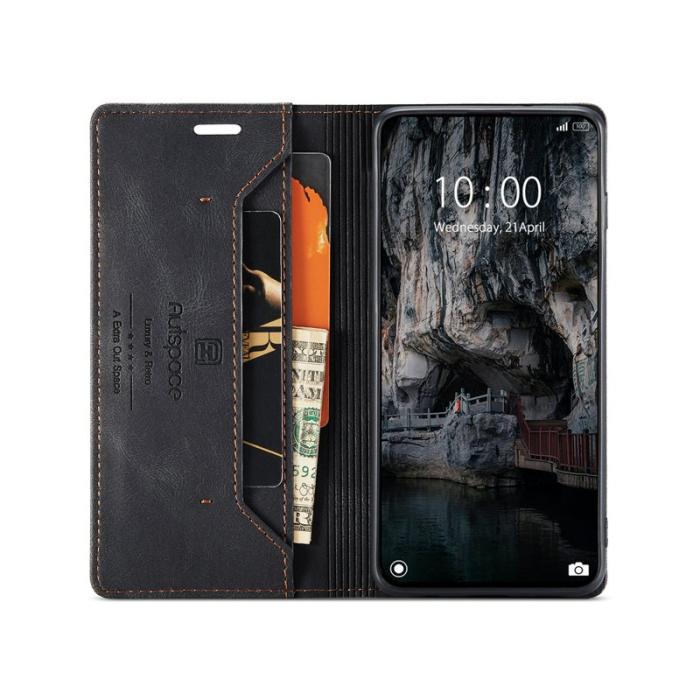 AUTSPACE - AUTSPACE Xiaomi 14T Walletfodral Äkta läder - Svart