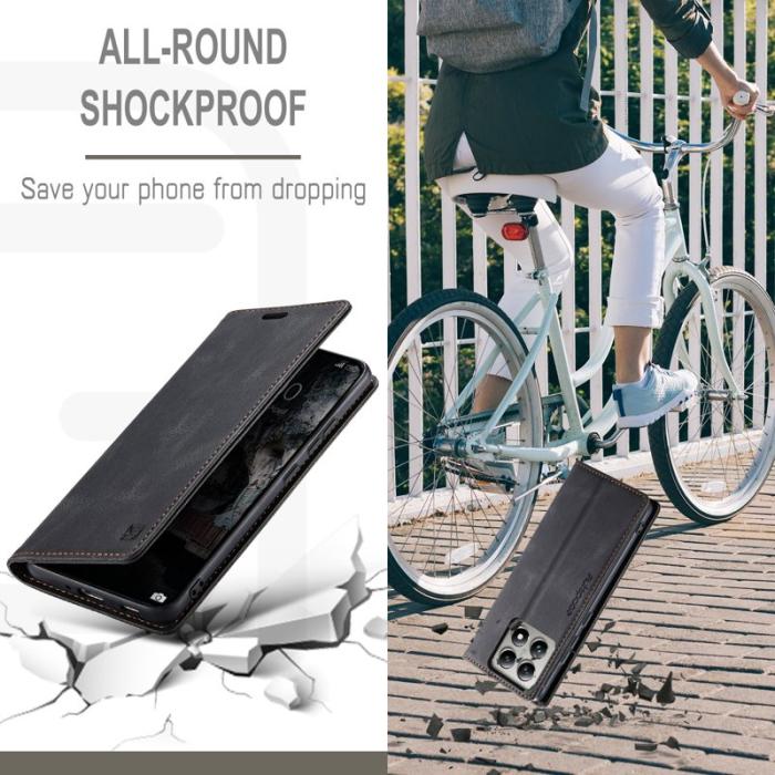 AUTSPACE - AUTSPACE Xiaomi 14T Walletfodral Äkta läder - Svart