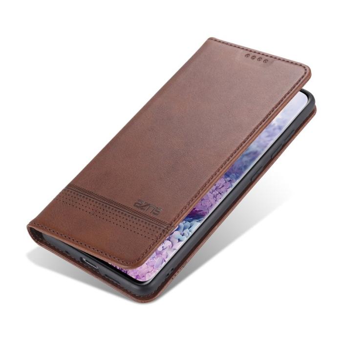 AZNS - AZNS Auto-absorbed Leather Wallet Fodral för Samsung Galaxy S20 FE - Kaffe