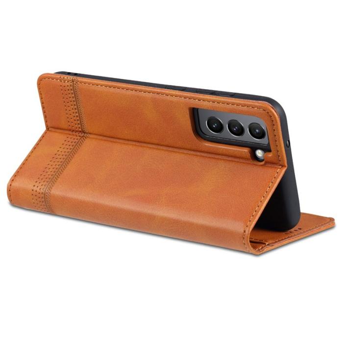 AZNS - AZNS Auto-absorbed Magnetic Stand Wallet Fodral Äkta läder - Svart