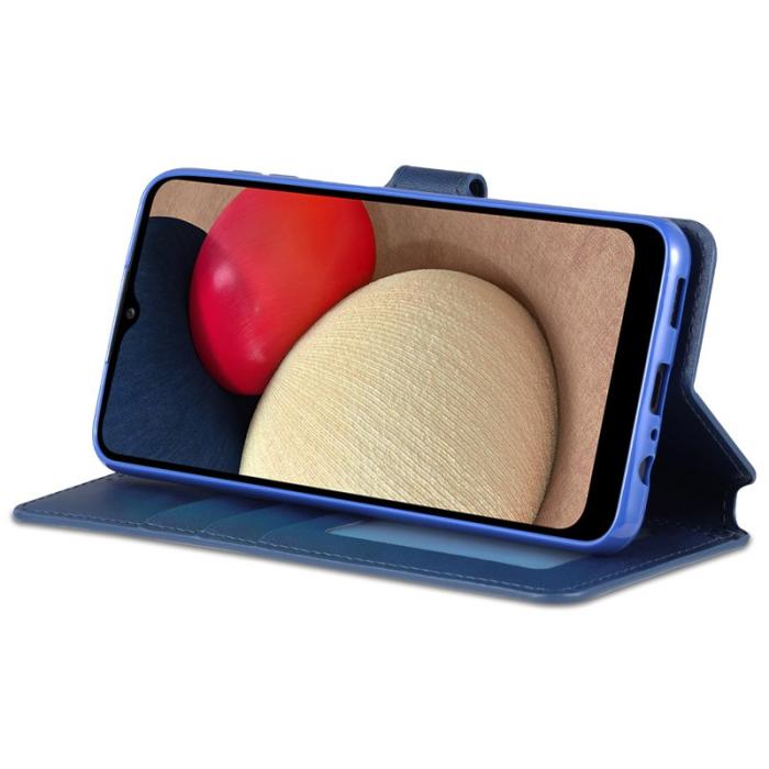 AZNS - AZNS Book Stand Fodral PU Läder - Blå - Samsung Galaxy A13/A04s