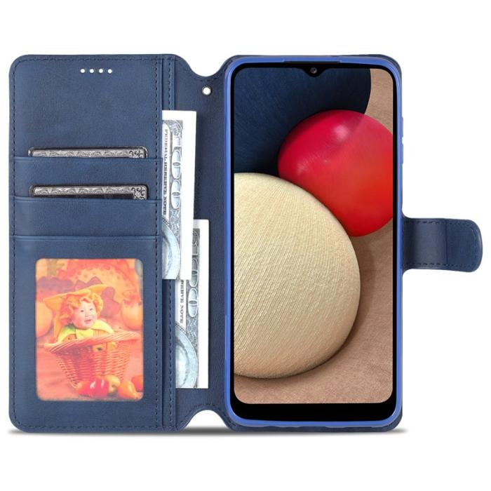 AZNS - AZNS Book Stand Fodral PU Läder - Blå - Samsung Galaxy A13/A04s
