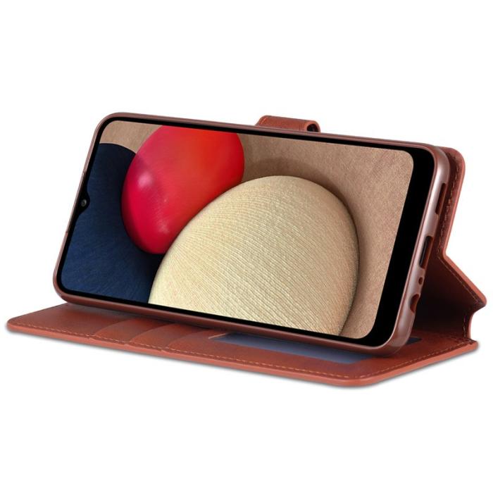 AZNS - AZNS Book Stand Fodral PU Läder - Brun för Samsung Galaxy A13 5G