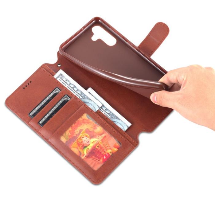 AZNS - AZNS Book Stand Fodral PU Läder - Brun för Samsung Galaxy A13 5G