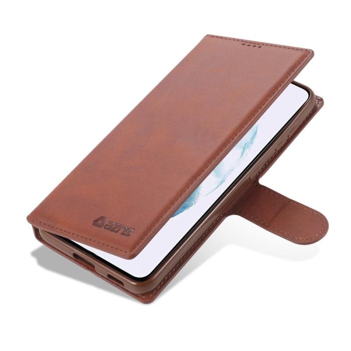 AZNS - AZNS Dual-sided Magnetic Clasp Wallet Fodral PU Läder - Brun