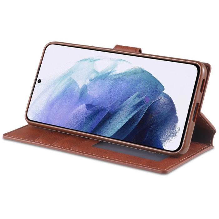 AZNS - AZNS Dual-sided Magnetic Clasp Wallet Fodral PU Läder - Brun