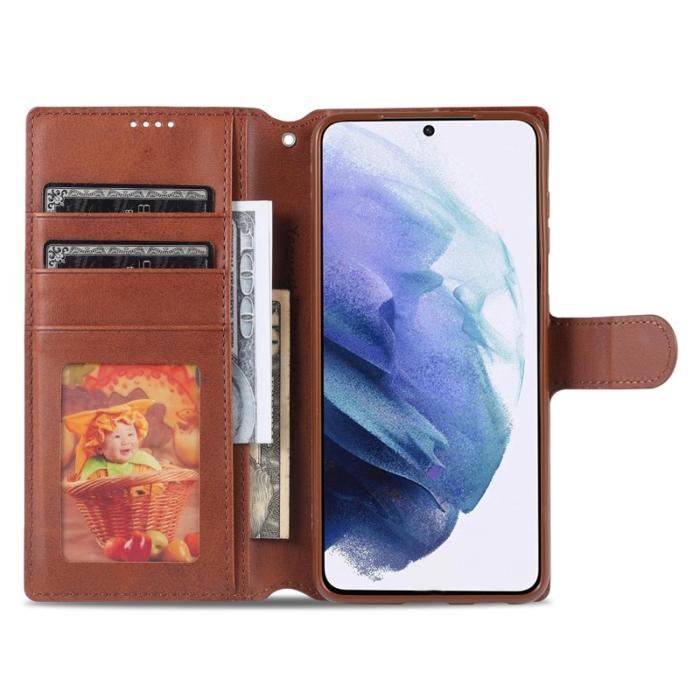 AZNS - AZNS Dual-sided Magnetic Clasp Wallet Fodral PU Läder - Brun