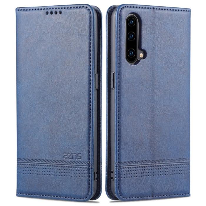 AZNS - AZNS Flip Wallet Fodral Äkta läder - Blå för OnePlus Nord CE 5G