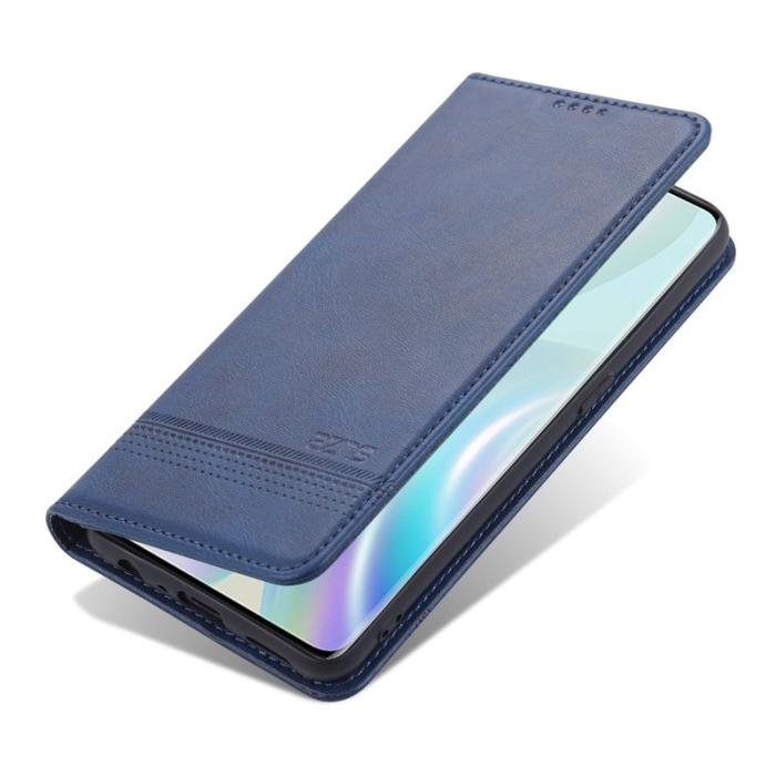 AZNS - AZNS Flip Wallet Fodral Äkta läder - Blå för OnePlus Nord CE 5G
