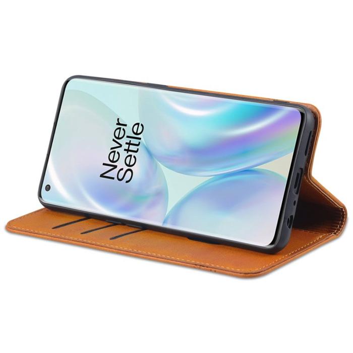 AZNS - AZNS Flip Wallet Fodral Äkta läder - Blå för OnePlus Nord CE 5G