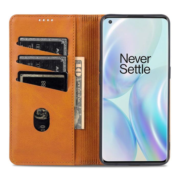 AZNS - AZNS Flip Wallet Fodral Äkta läder - Blå för OnePlus Nord CE 5G