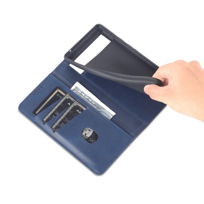 AZNS - AZNS Google Pixel 6 Fodral - Praktisk Flip Design PU Läder - Blå