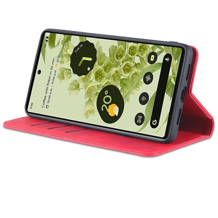 AZNS - AZNS Google Pixel 6 Fodral - Praktisk Flip Design PU Läder - Röd